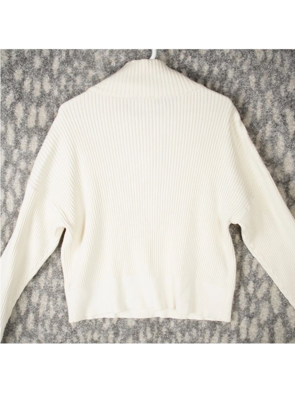 Varley Janie Ribbed Half Zip Knit Sweater women Sz X-Large Ivory STY# VAR01701 - Picture 6 of 10